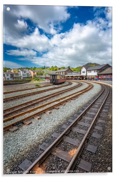 Porthmadog Railway Station Wales Acrylic by Adrian Evans