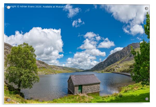 Lake Ogwen and Tryfan Mountain Wales Acrylic by Adrian Evans