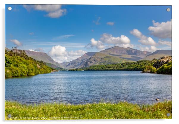 Lake Padarn Llanberis Snowdonia  Acrylic by Adrian Evans