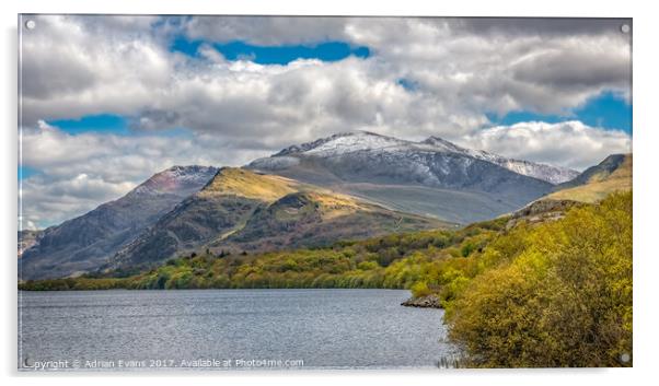 Snowdon from Padarn Lake Llanberis Acrylic by Adrian Evans