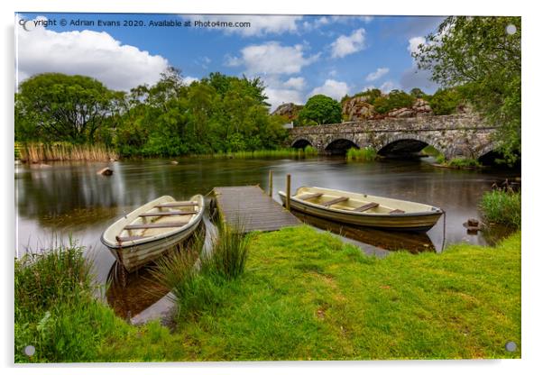 Padarn Lake Bridge Llanberis Acrylic by Adrian Evans