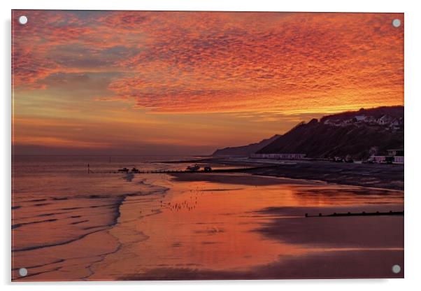 Sunrise over Cromer beach Acrylic by Gary Pearson