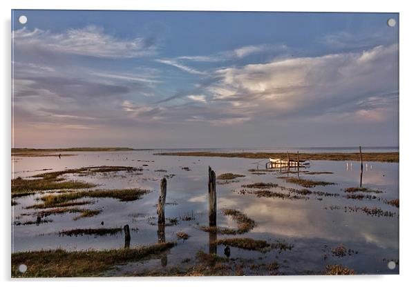 High tide at Thornham Quay Acrylic by Gary Pearson