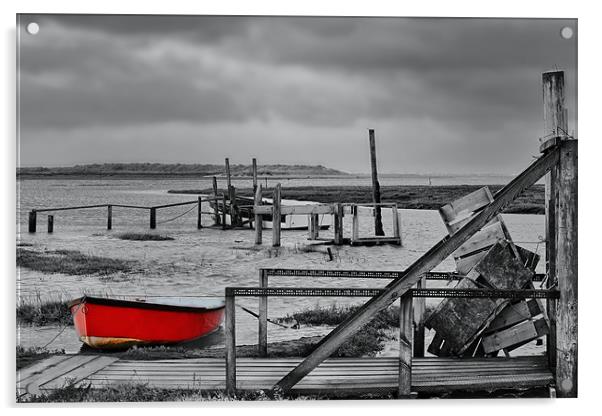 The red rowing boat! Acrylic by Gary Pearson