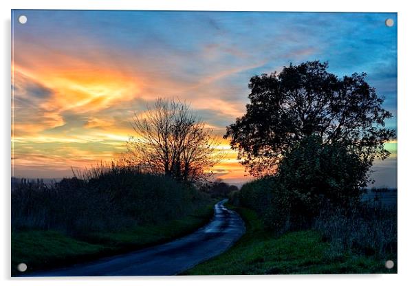 Sandringham estate sunset Acrylic by Gary Pearson