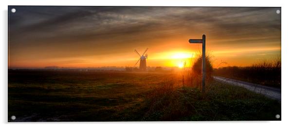 Burnham Overy Staithe windmill #2 Acrylic by Gary Pearson