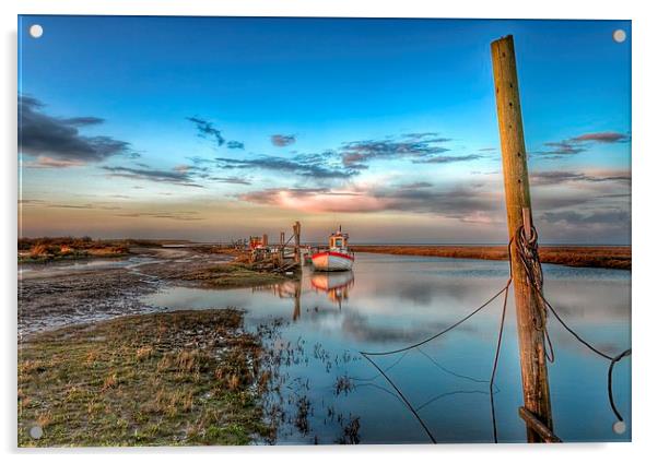 High tide Thornham in Norfolk Acrylic by Gary Pearson