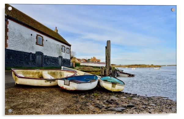 Boats at Burnham Overy Staithe              Acrylic by Gary Pearson