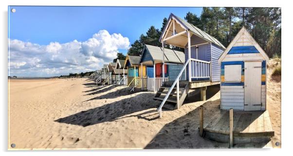 Wells-next-the-Sea beach huts Acrylic by Gary Pearson