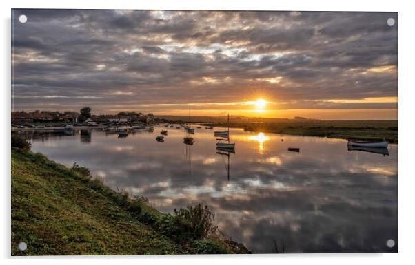 The end of a beautiful day - Burnham Overy Staithe Acrylic by Gary Pearson