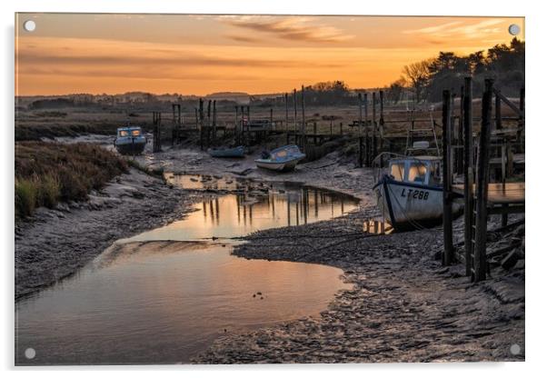 Sunrise at low tide - Thornham Acrylic by Gary Pearson