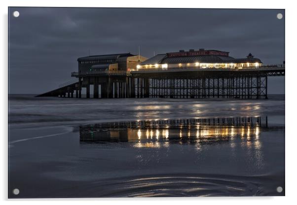 Reflections of the end of the pier at Cromer Acrylic by Gary Pearson