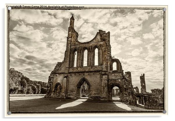 The Serene Beauty of Byland Abbey Acrylic by Trevor Camp