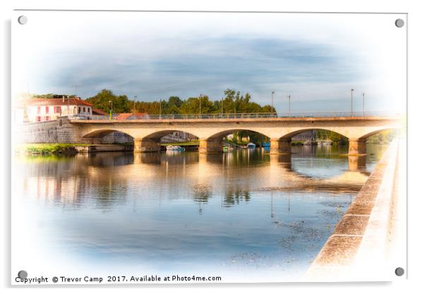 Le Pont de Jarnac Acrylic by Trevor Camp
