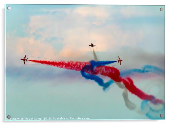 The Dynamic Display of Red Arrows Acrylic by Trevor Camp