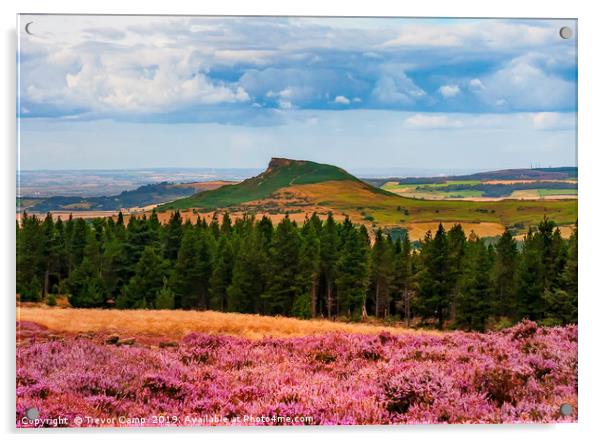 Roseberry Topping - ...Roseberry and Pines Acrylic by Trevor Camp