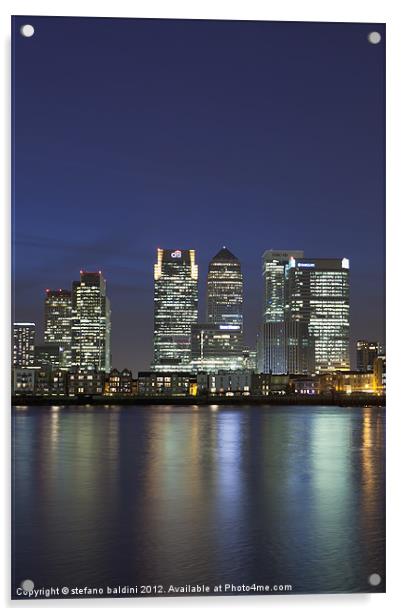 Canary Wharf financial district Acrylic by stefano baldini