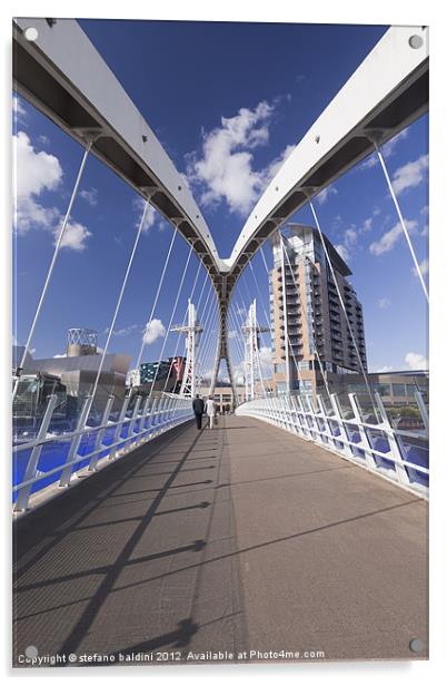 The Lowry bridge in Salford Acrylic by stefano baldini