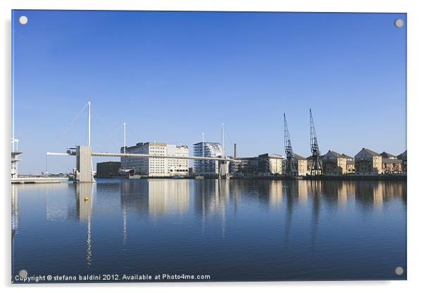 Royal Victoria Dock in London Acrylic by stefano baldini