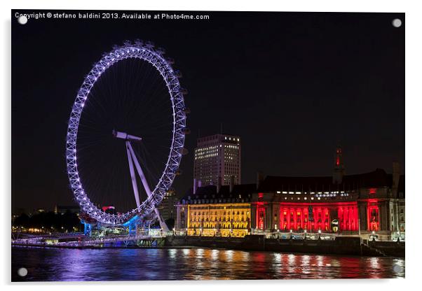 London eye, London, England Acrylic by stefano baldini