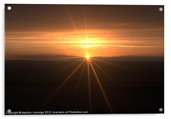 Sunset star Acrylic by stephen clarridge