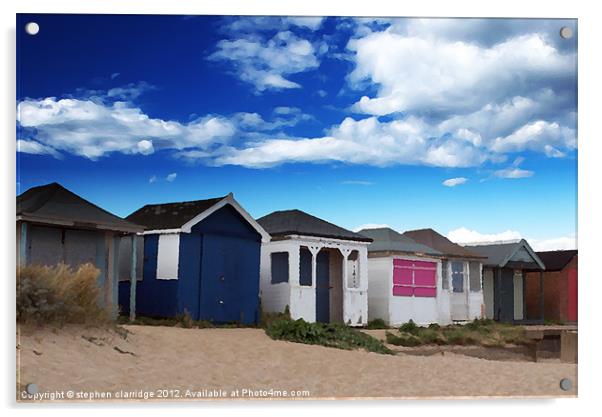 Beach Huts Acrylic by stephen clarridge
