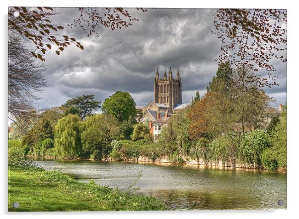 Hereford Cathedral Acrylic by Catherine Joll