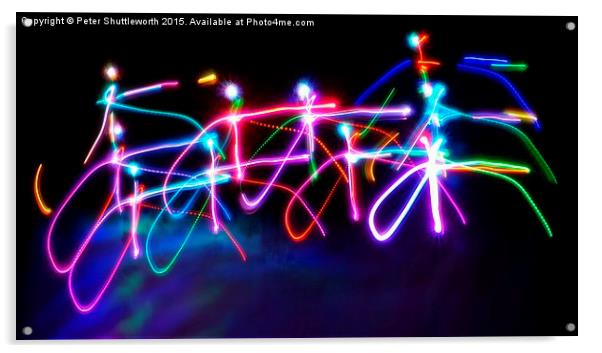 Dancing Light People Acrylic by Peter Shuttleworth