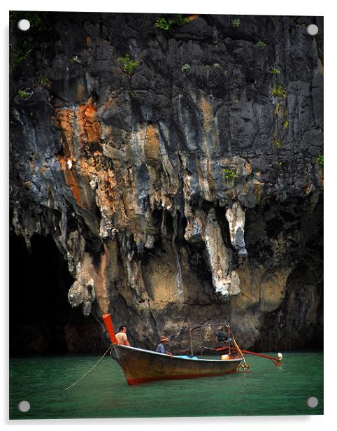 Fishing boat, Thailand Acrylic by David Worthington