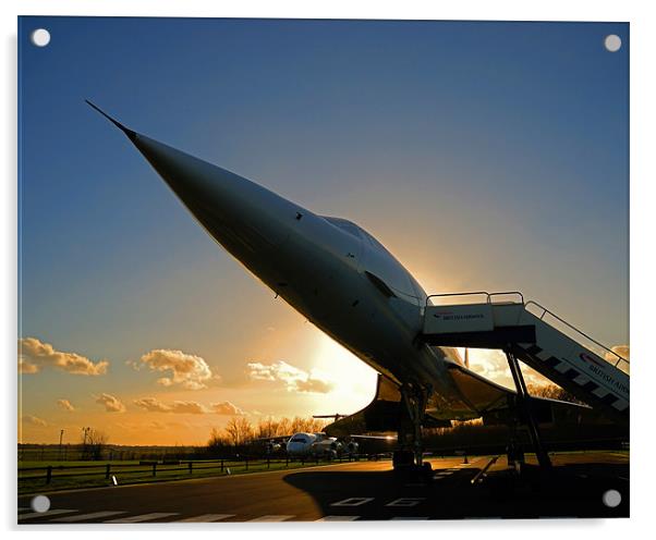 Concorde at sunset Acrylic by David Worthington