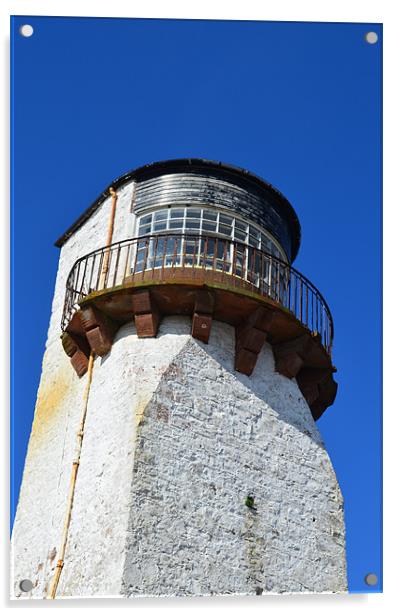 Southerness Lighthouse Acrylic by Suzanne Baxter