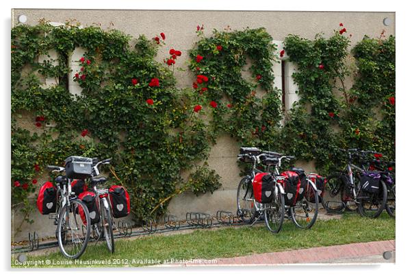 Bicycles Parked by the Wall Acrylic by Louise Heusinkveld