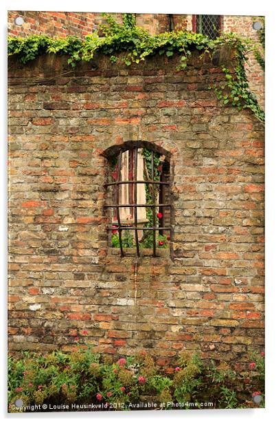 Window in a wall, Bruges Acrylic by Louise Heusinkveld