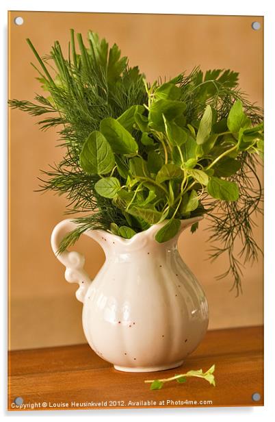 A bunch of fresh herbs Acrylic by Louise Heusinkveld