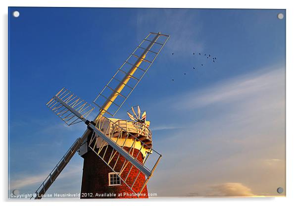 Horsey Drainage Mill, Norfolk Acrylic by Louise Heusinkveld