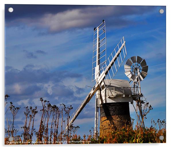 St Benets Drainage Mill, Norfolk Acrylic by Louise Heusinkveld