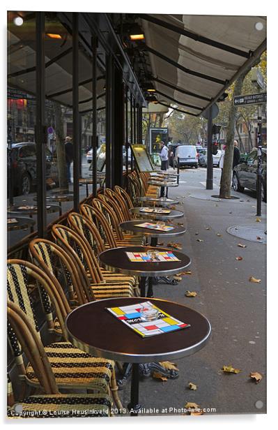 Tables outside a Paris bistro Acrylic by Louise Heusinkveld