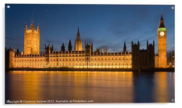 Westminster Twilight II Acrylic by Clarence Holmes