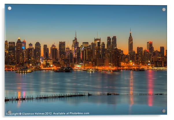 New York Morning Twilight III Acrylic by Clarence Holmes
