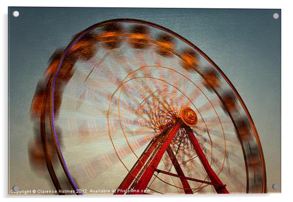 Ferris Wheel in Motion VI Acrylic by Clarence Holmes