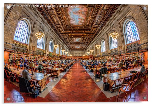 New York Public Library Main Reading Room I Acrylic by Clarence Holmes