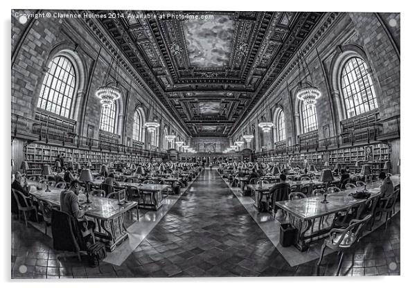 New York Public Library Main Reading Room II Acrylic by Clarence Holmes