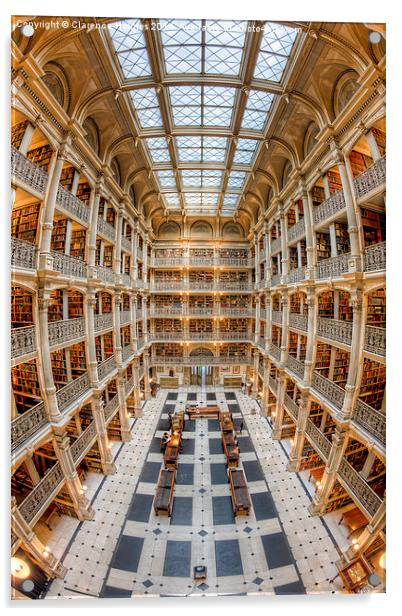 George Peabody Library III Acrylic by Clarence Holmes