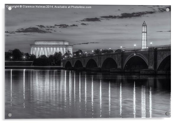 Washington Landmarks at Dawn II Acrylic by Clarence Holmes