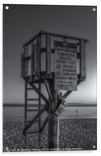 Menemsha Beach Morning Twilight II Acrylic by Clarence Holmes