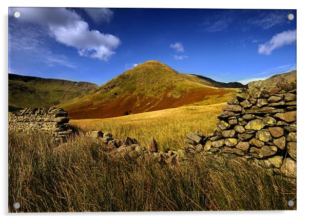 Lingmell end through the gap Acrylic by Robert Fielding