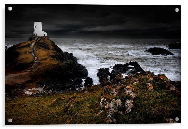 Llanddwyn lighthouse Acrylic by Robert Fielding