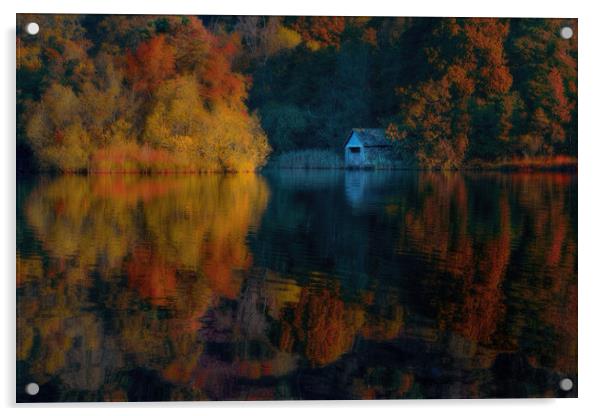 Rydal boathouse Acrylic by Robert Fielding