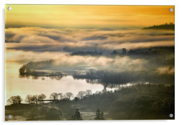 lakeland mists Acrylic by Robert Fielding
