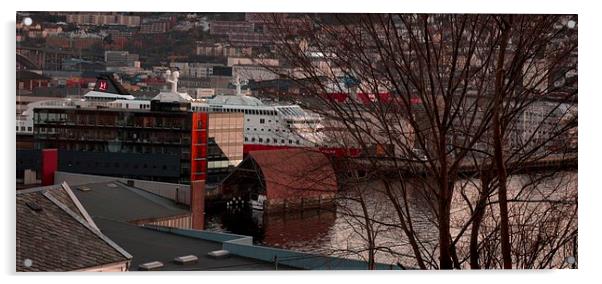 Fire Boat House Bergen Acrylic by John Boekee